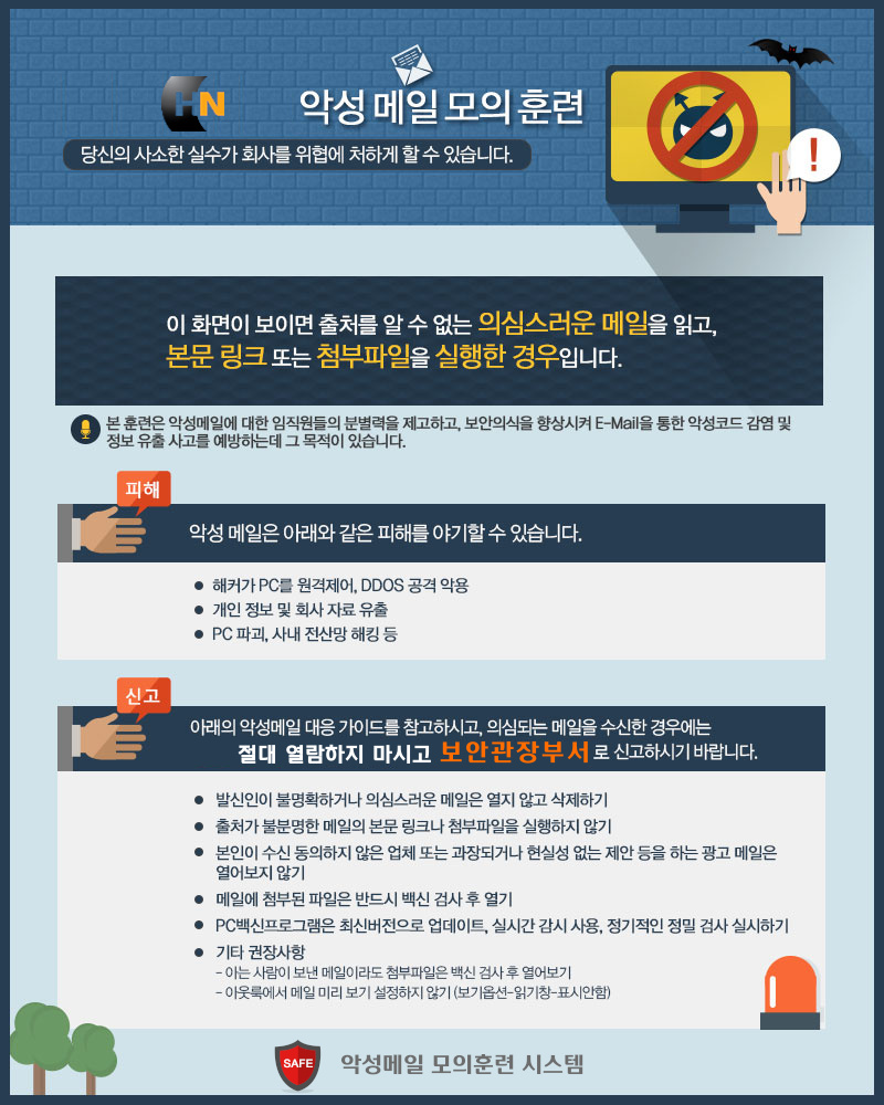 악성메일 모의훈련 악성메일 모의훈련